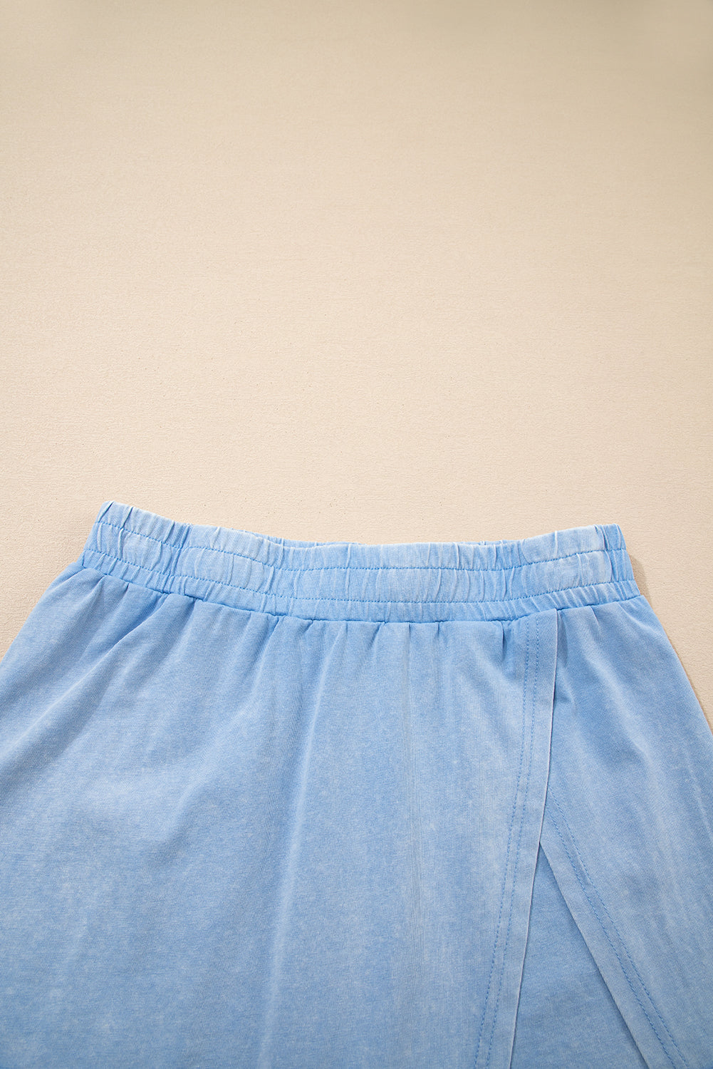 Light Pink Mineral Wash Sleeveless Top and Split Skort Set