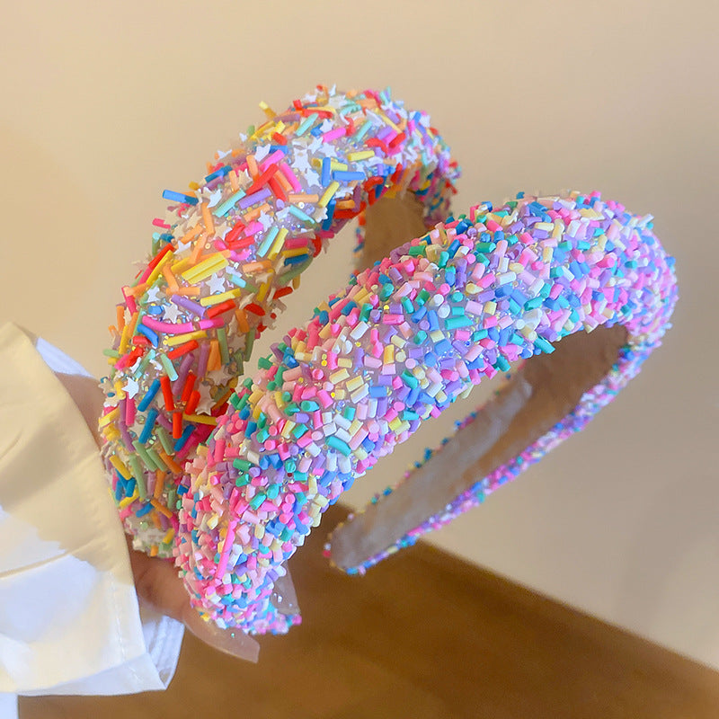 Colorful Sprinkles Acrylic Contrast Wide Headband