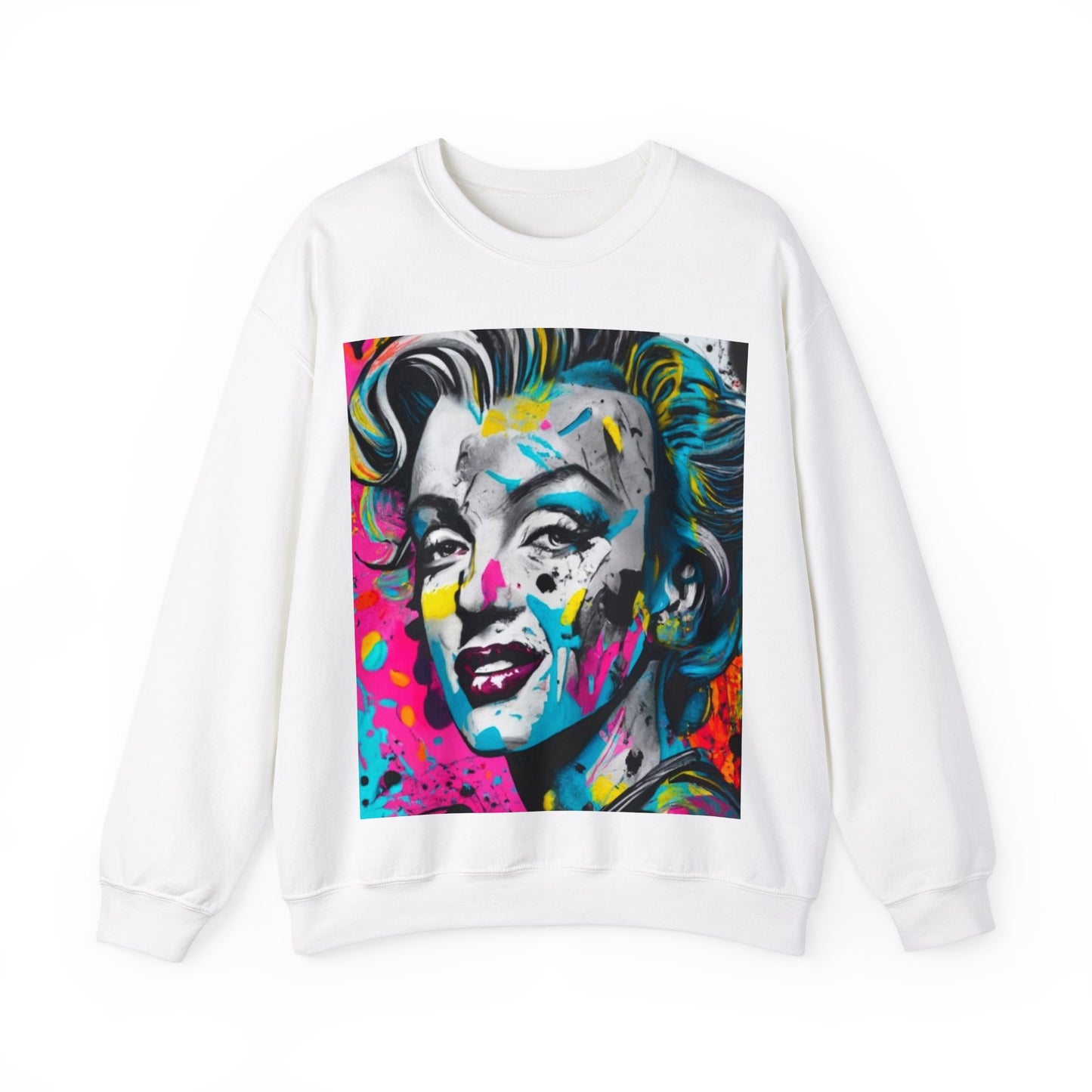 Paint Splatter Marylin Monroe Crewneck Sweatshirt