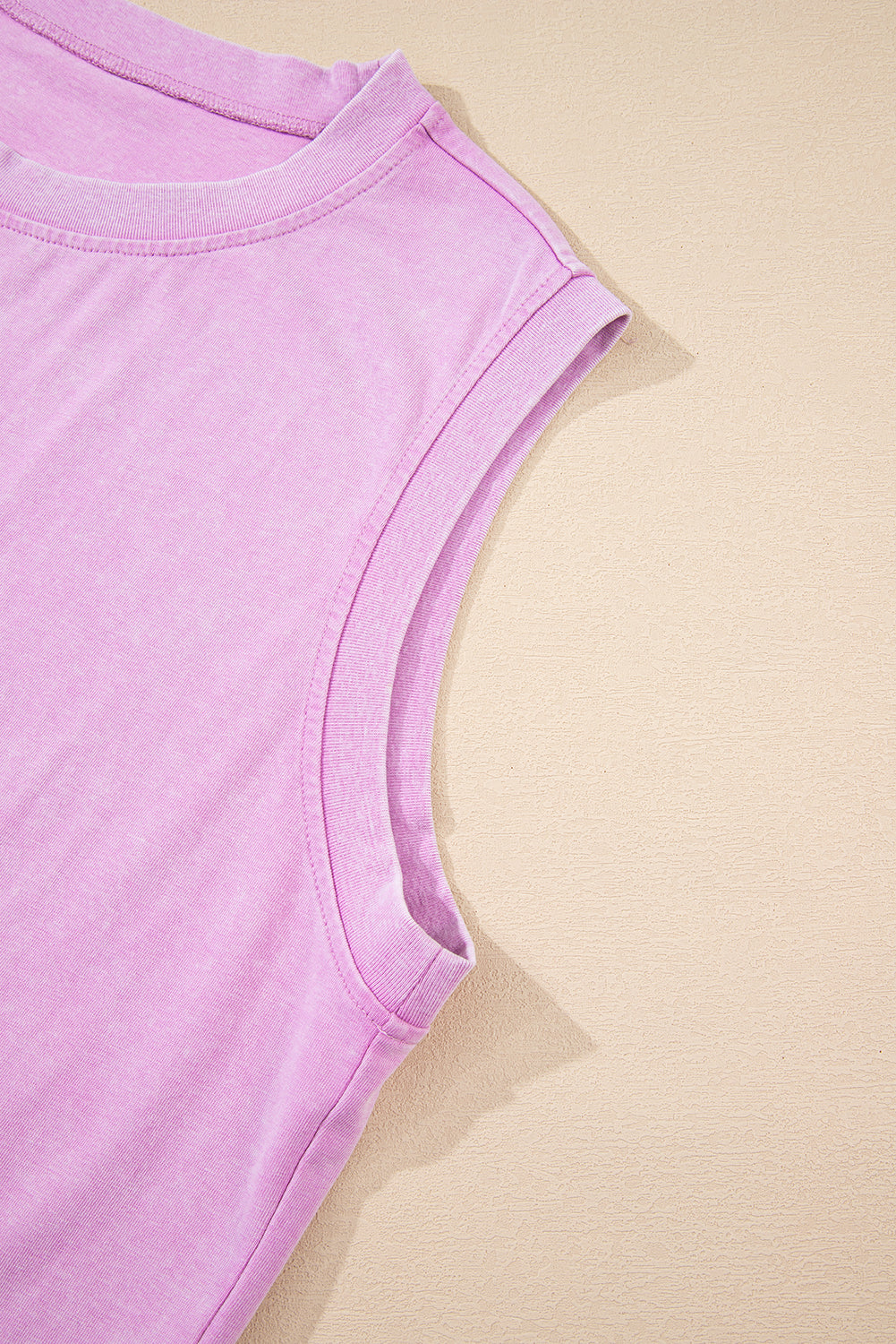 Light Pink Mineral Wash Sleeveless Top and Split Skort Set