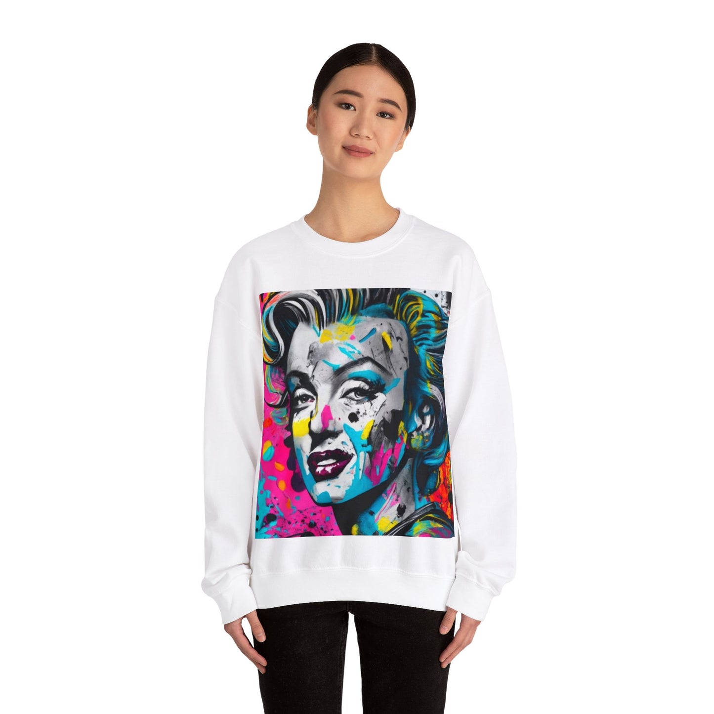 Paint Splatter Marylin Monroe Crewneck Sweatshirt
