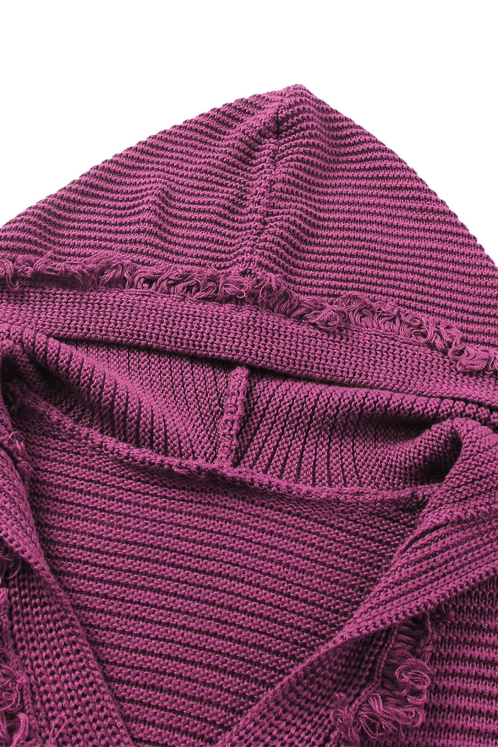 A Purple Split V Neck Pullover Hooded Sweater