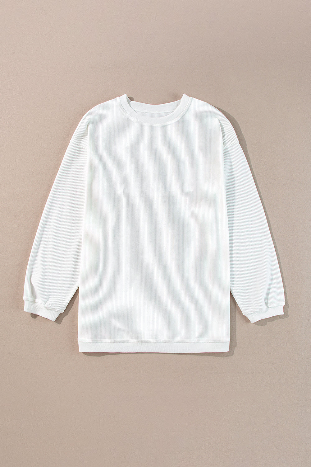 Festival Fuchsia Plain Drop Sleeve Crinkle Rib Oversized Sweatshirt