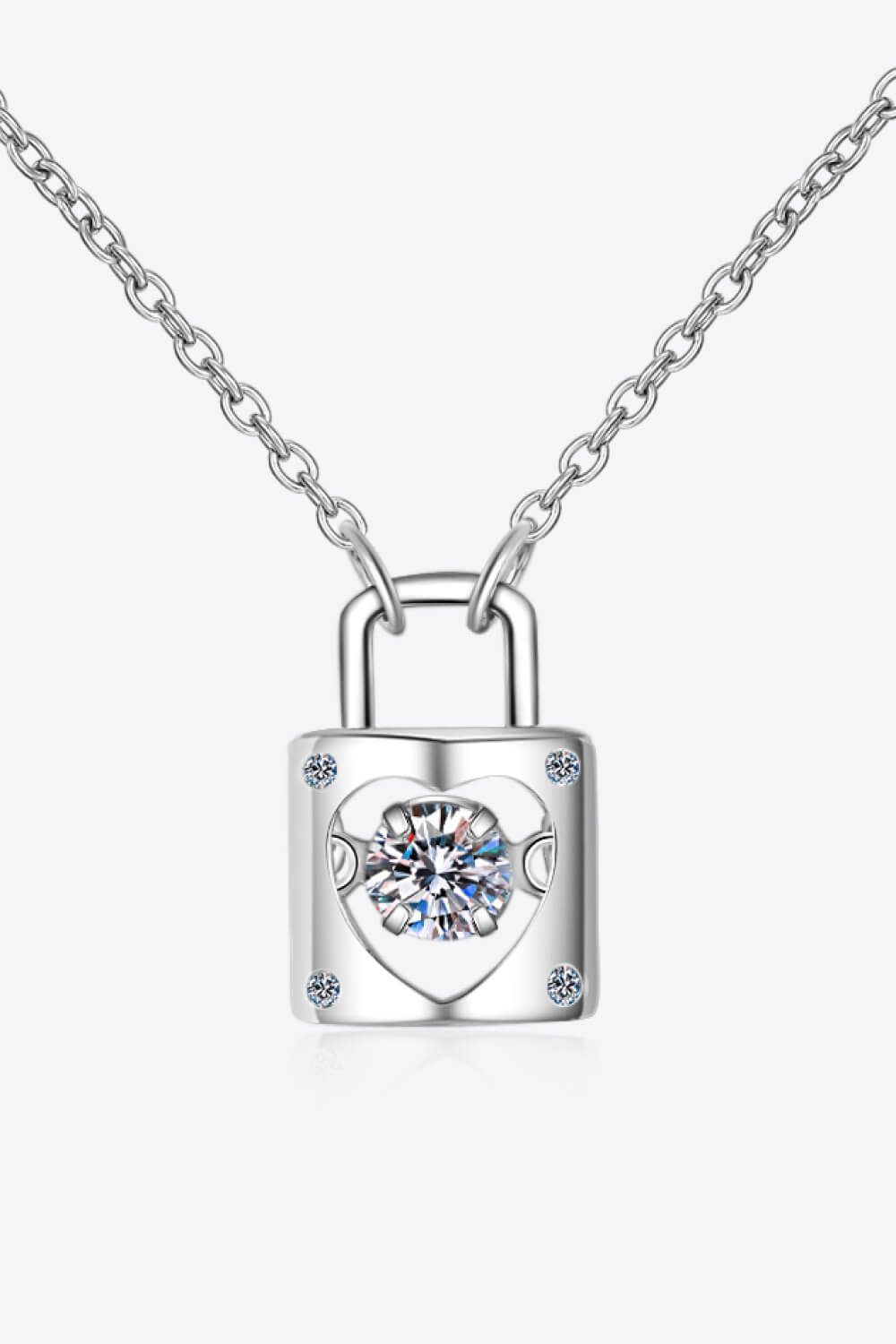 Moissanite Lock Adored Pendant Necklace