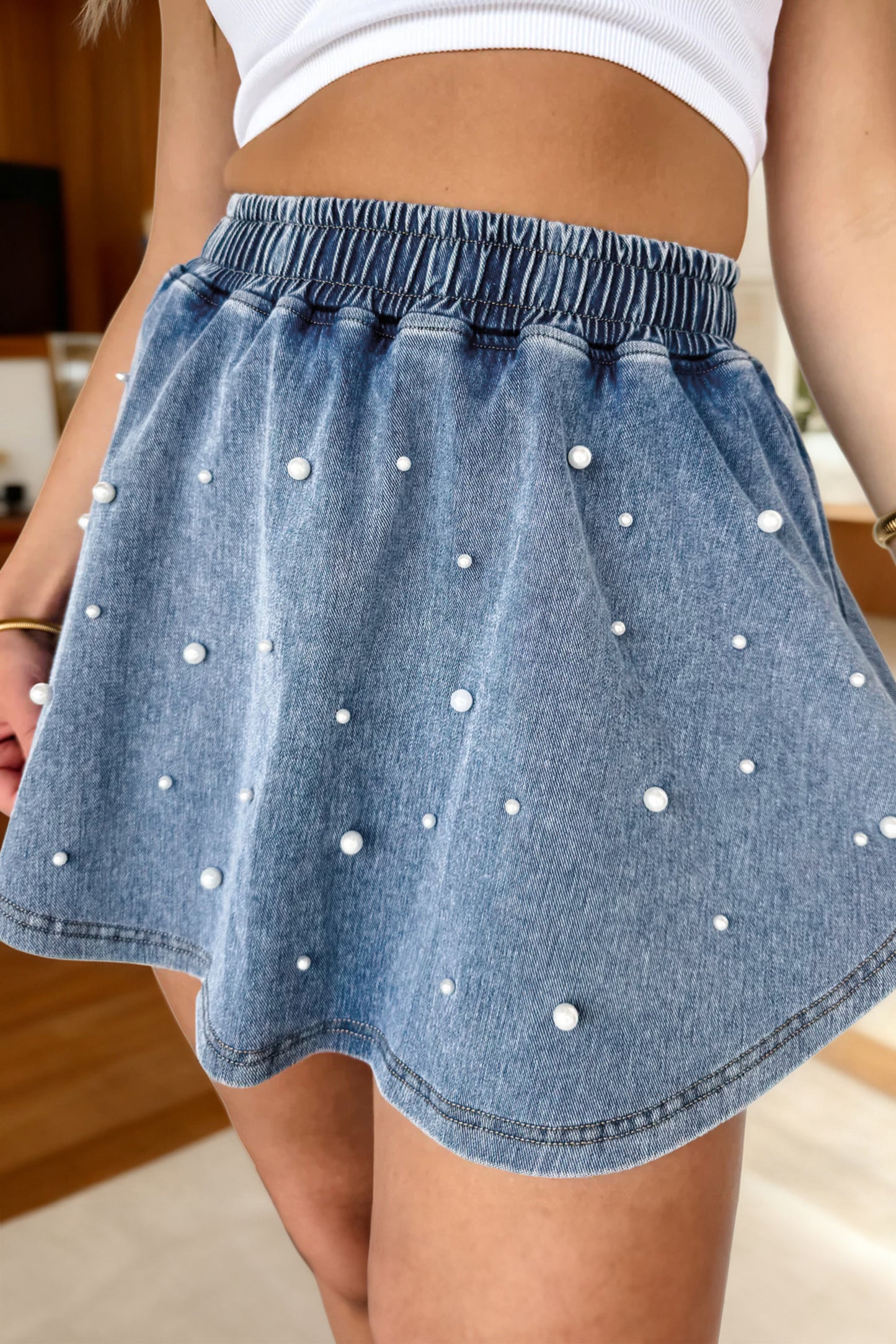 A Smocked Tie Neck Flounce Sleeve Dress