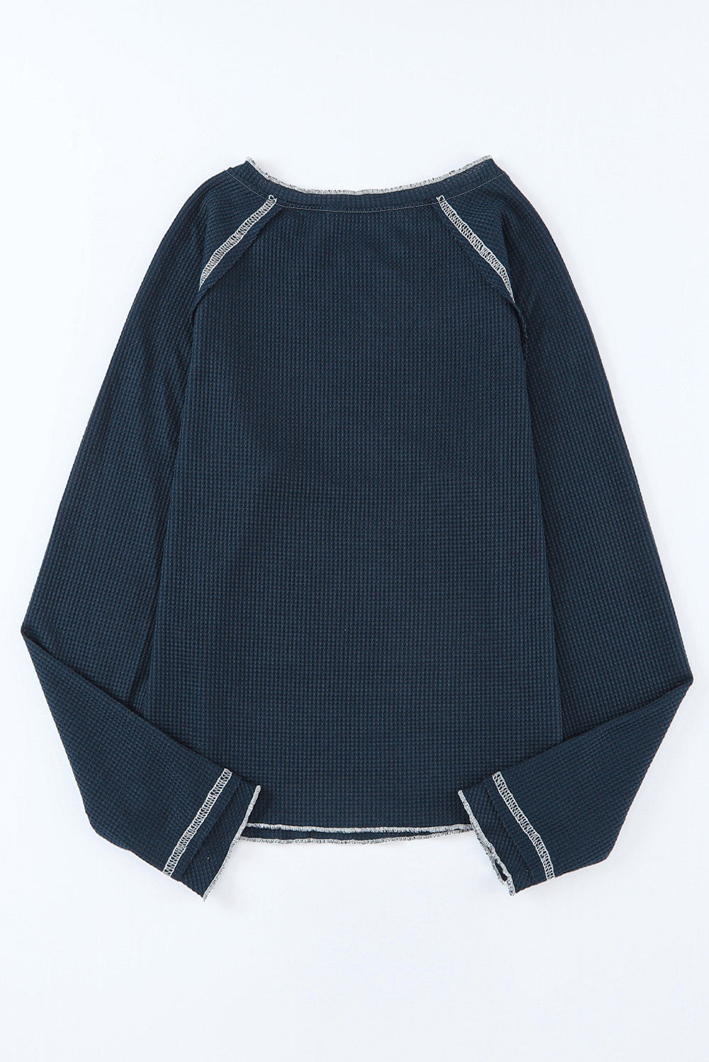 Brown Textured Crewneck Long Sleeve Top