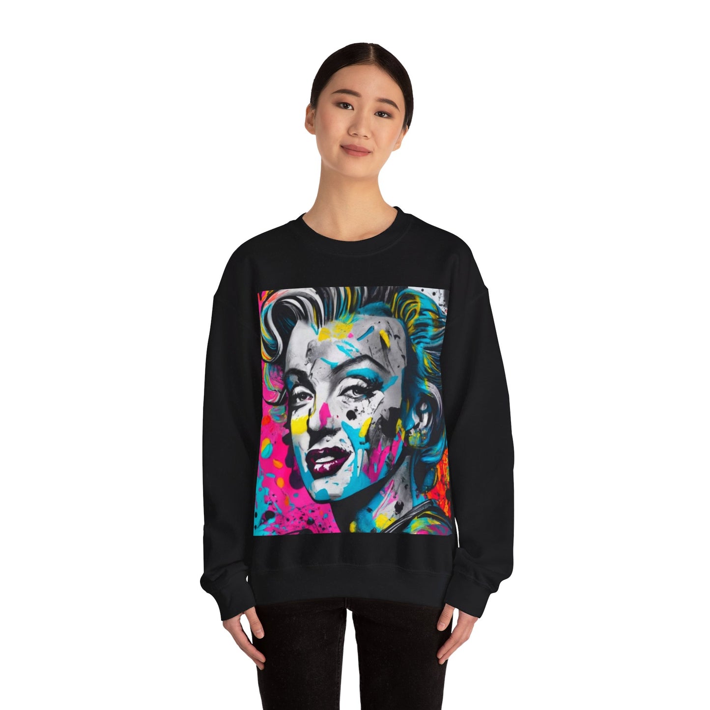 Paint Splatter Marylin Monroe Crewneck Sweatshirt