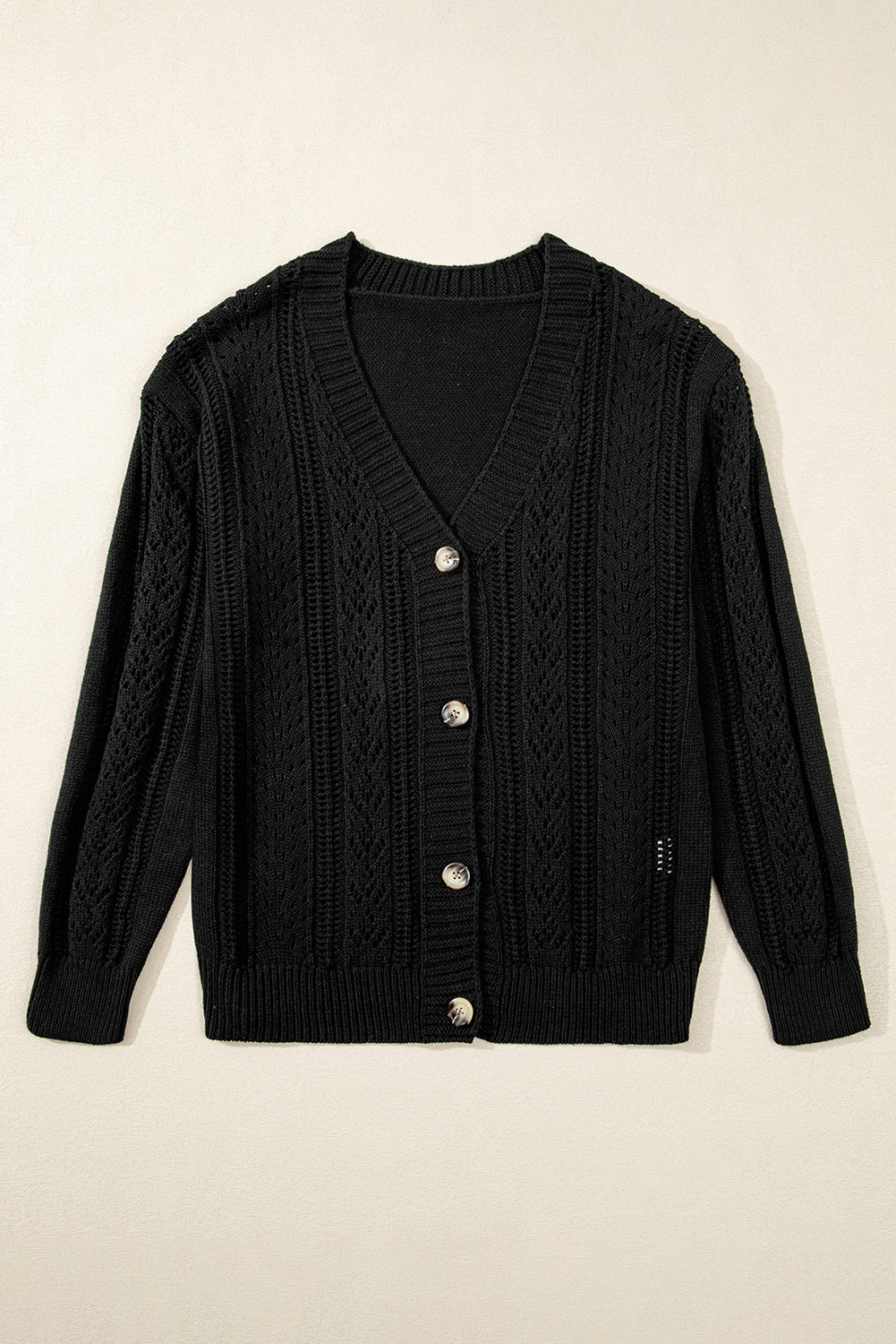 Real Teal Hollow Knit Drop Shoulder Cardigan