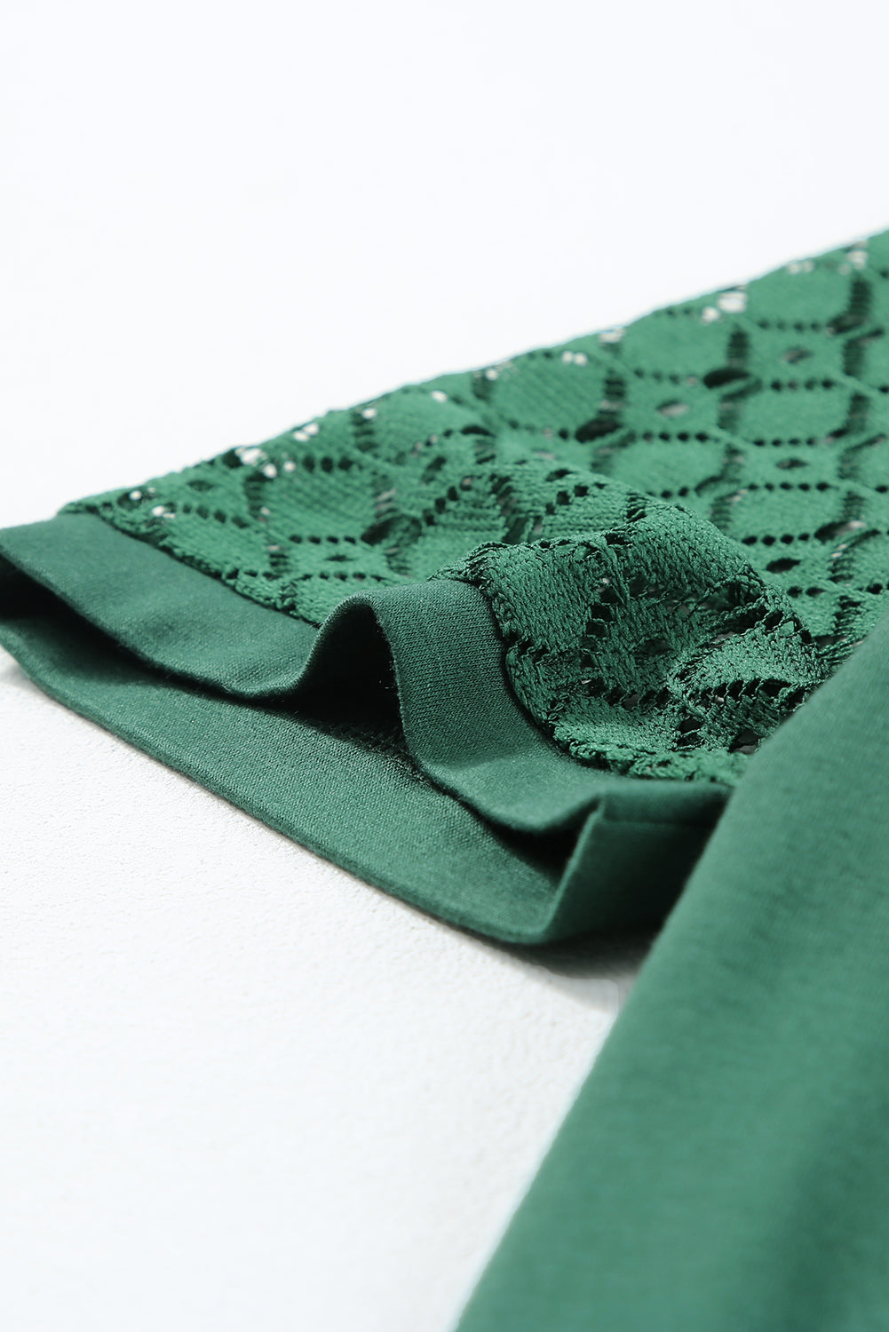 Black Seamed Detail Contrast Lace Raglan Sleeve Tee