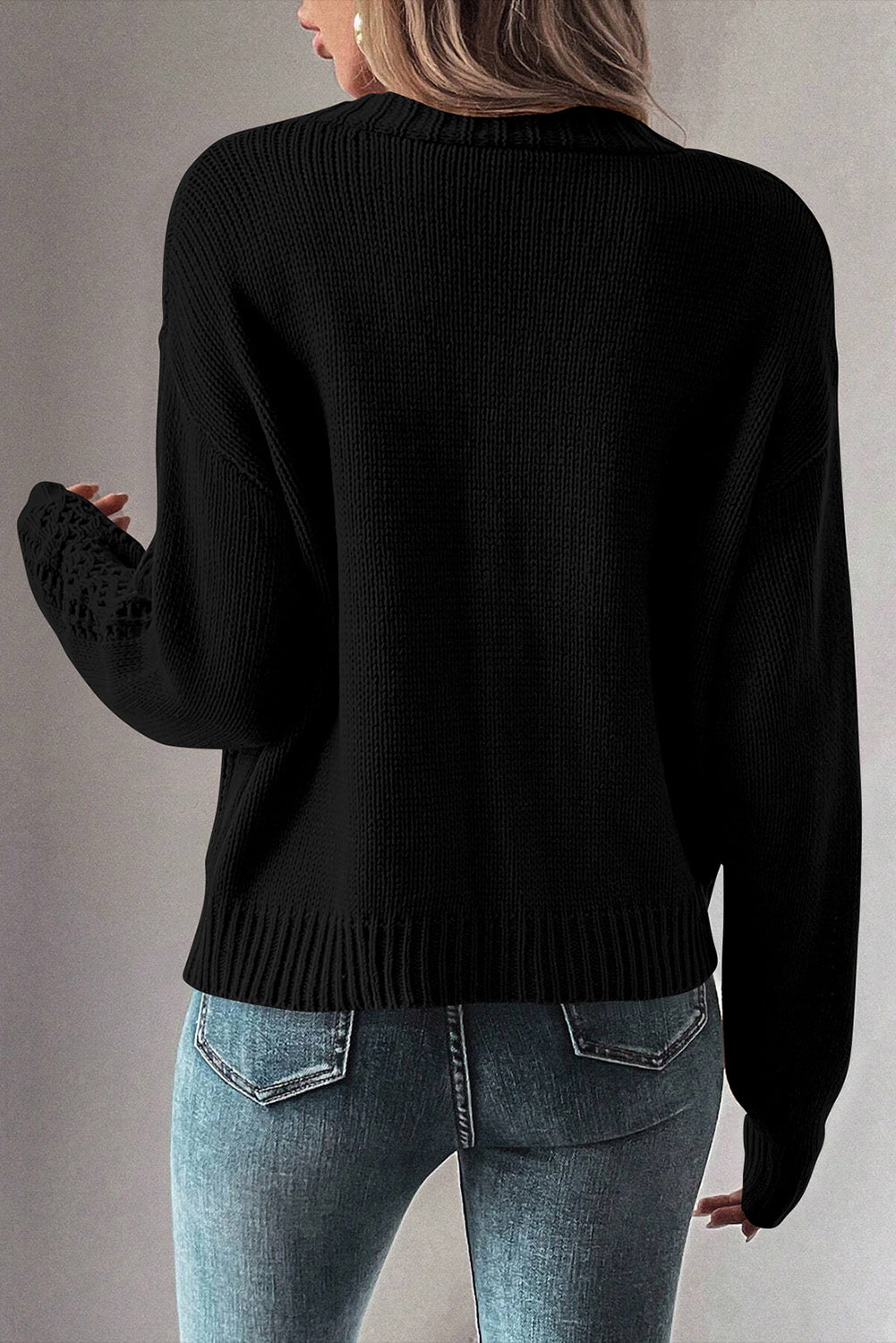 Real Teal Hollow Knit Drop Shoulder Cardigan