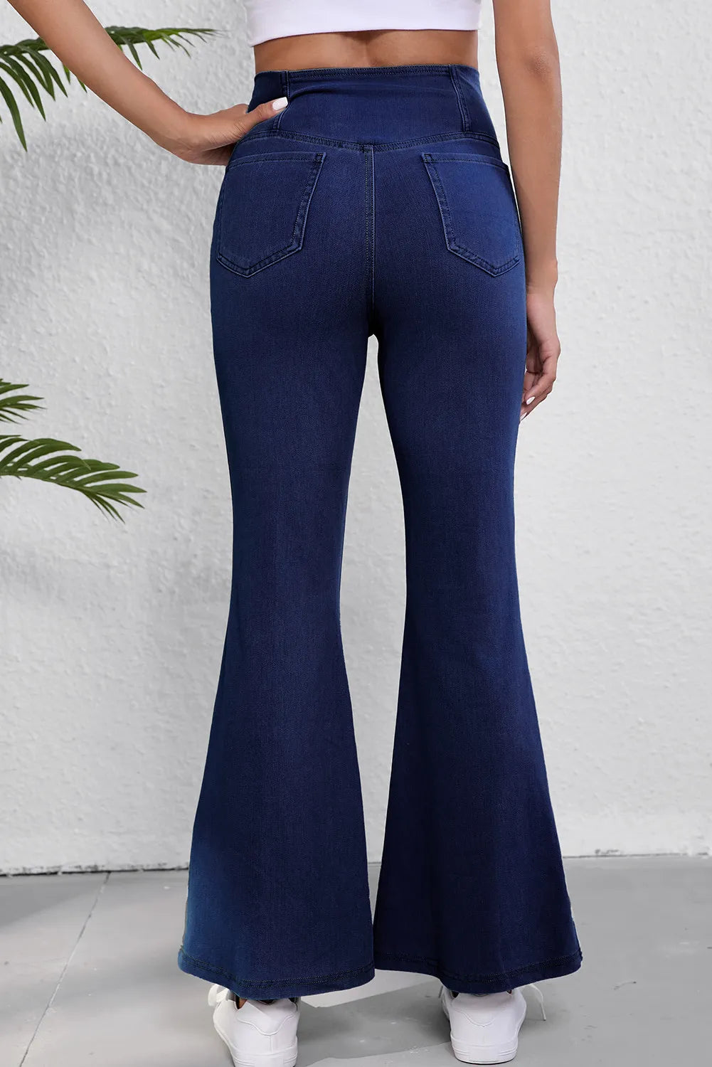 Asymmetric Waist Flare Jean Jeggings