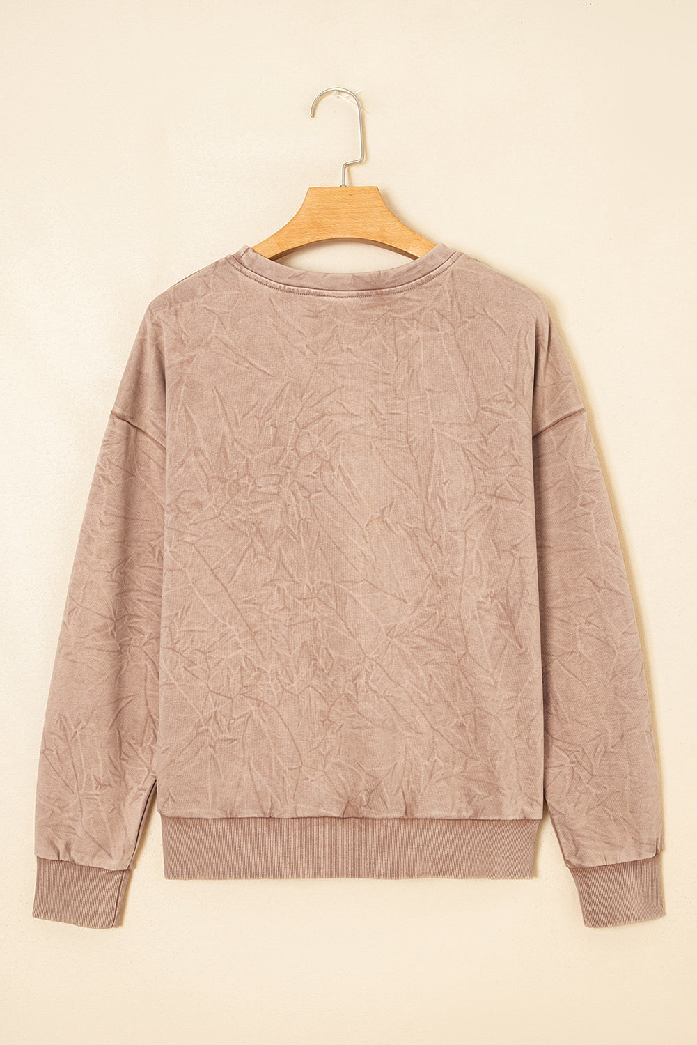 High-rise saved by grace Letter Embroidery Mineral Wash Loose Sweatshirt