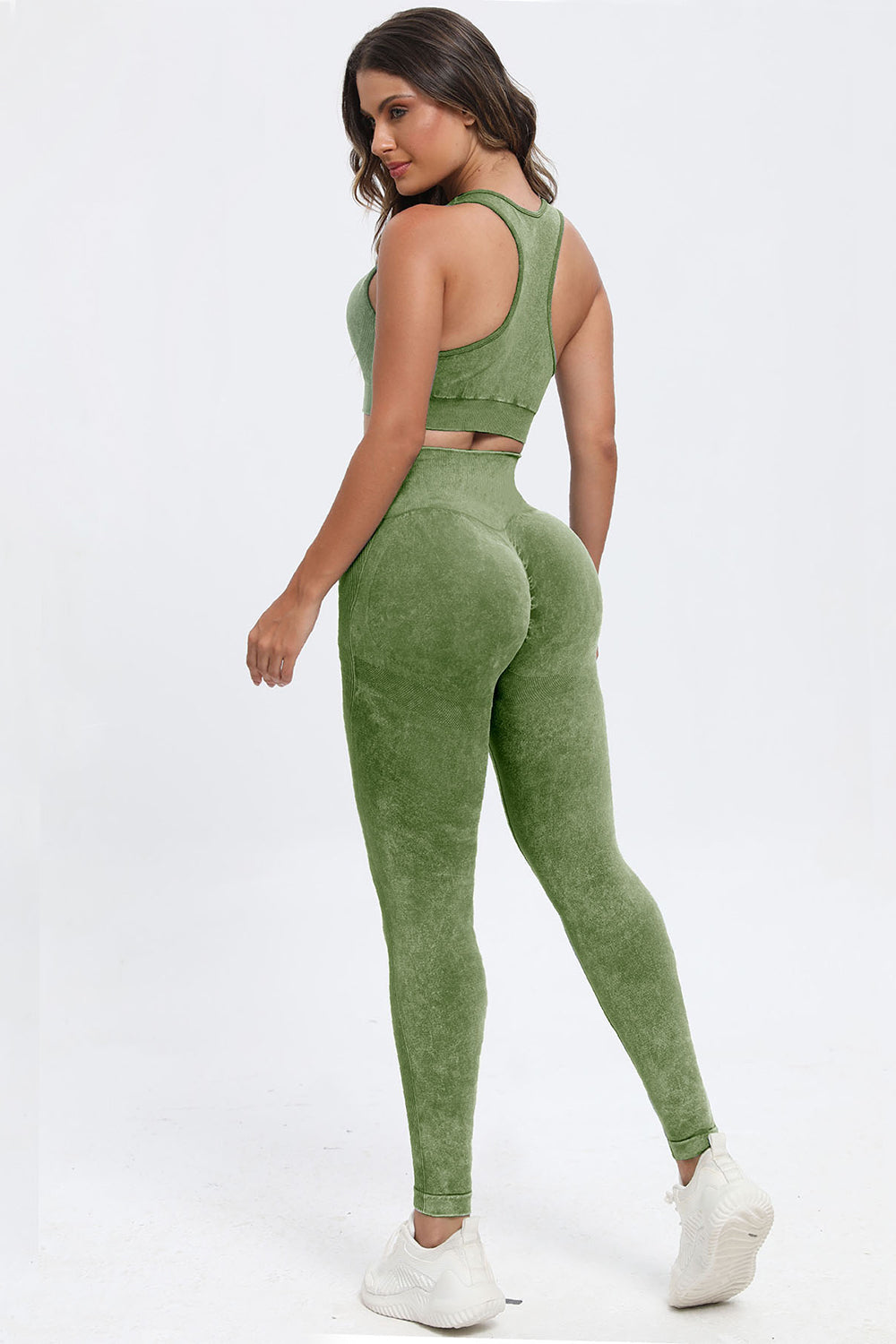 Washed 3 Piece Square Neck Wide Strap Active Set