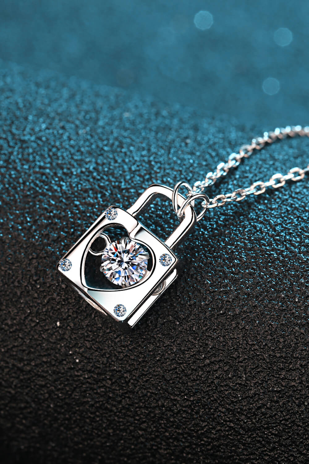 Moissanite Lock Adored Pendant Necklace