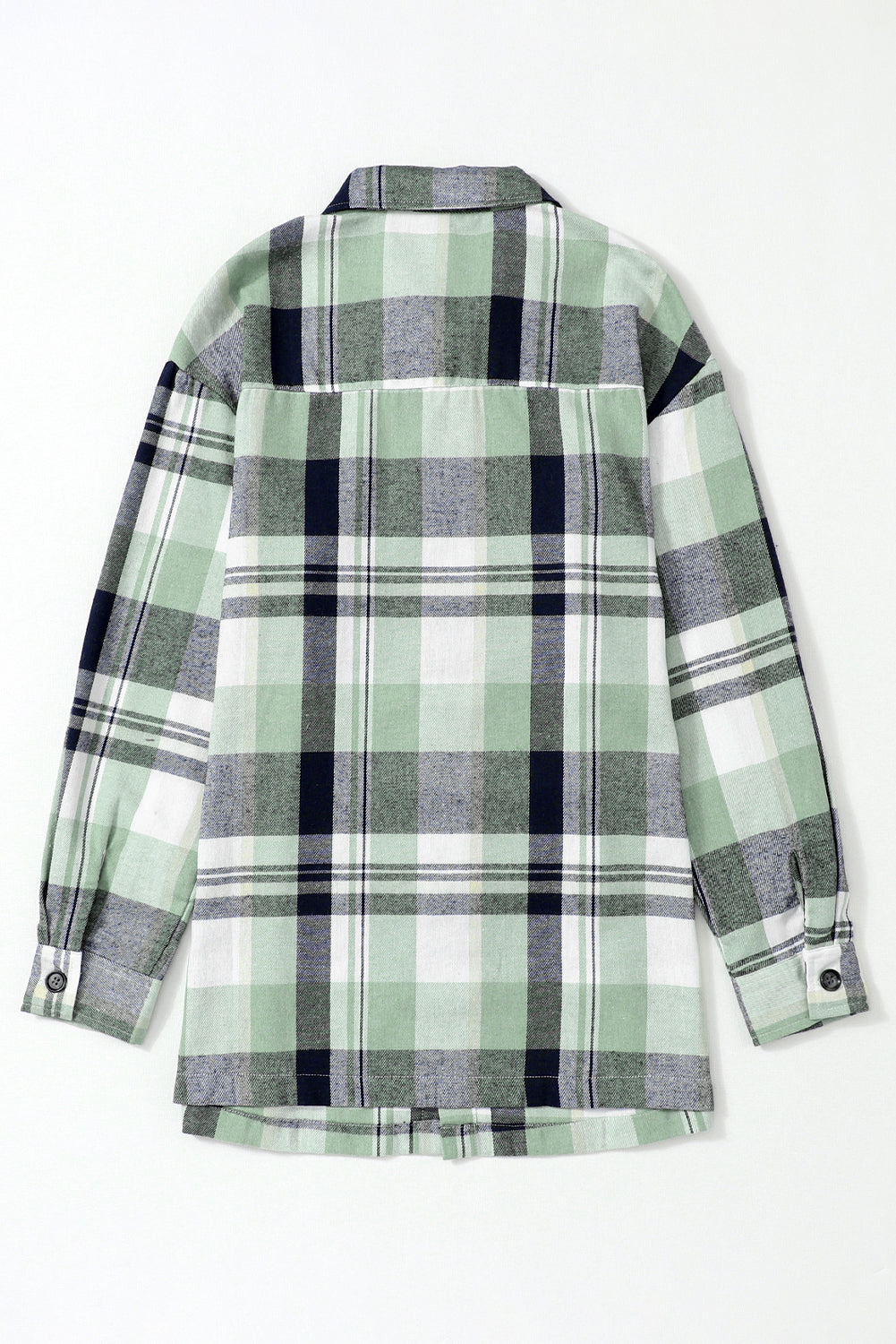 Pink Long Sleeve Collared Button Up Flannel Shacket