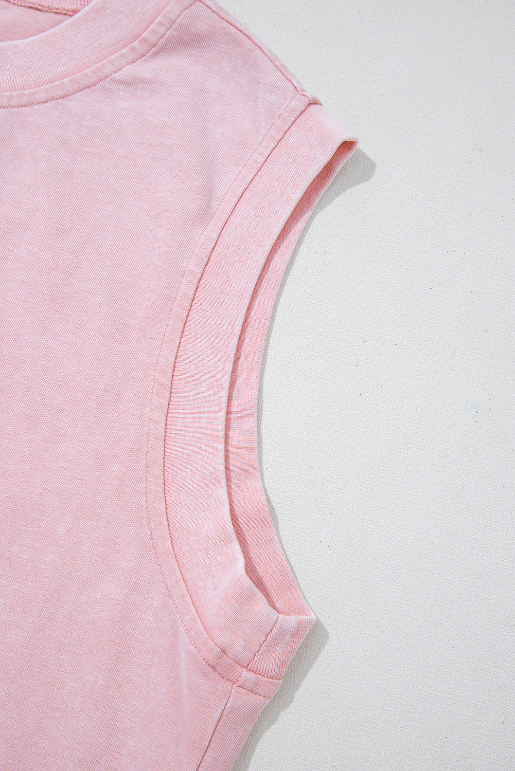 Light Pink Mineral Wash Sleeveless Top and Split Skort Set