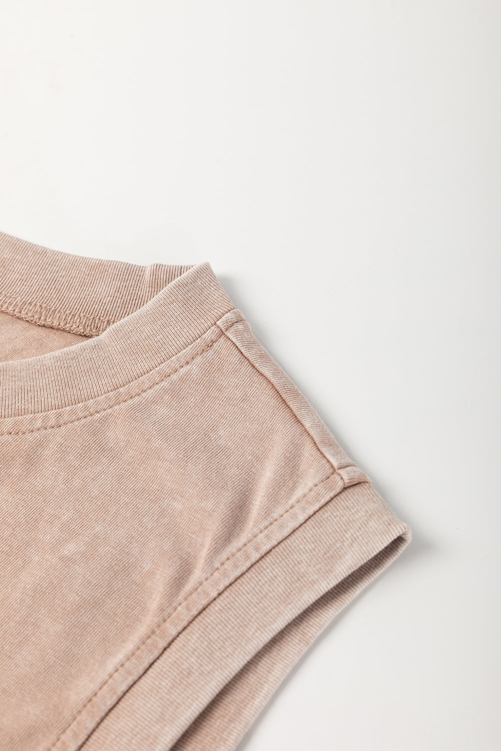 Light Pink Mineral Wash Sleeveless Top and Split Skort Set
