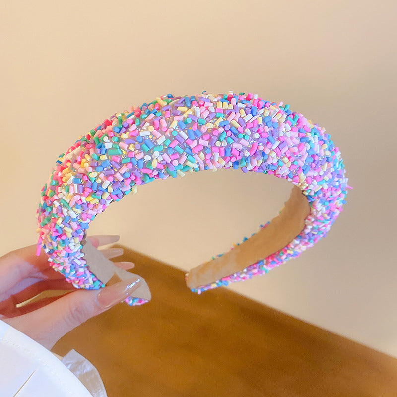 Colorful Sprinkles Acrylic Contrast Wide Headband