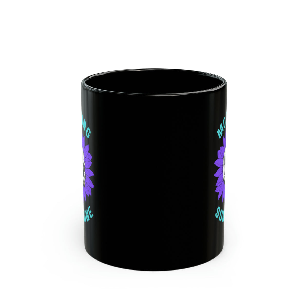 Good Morning Sunshine Skelton Flower Black Mug 11 oz