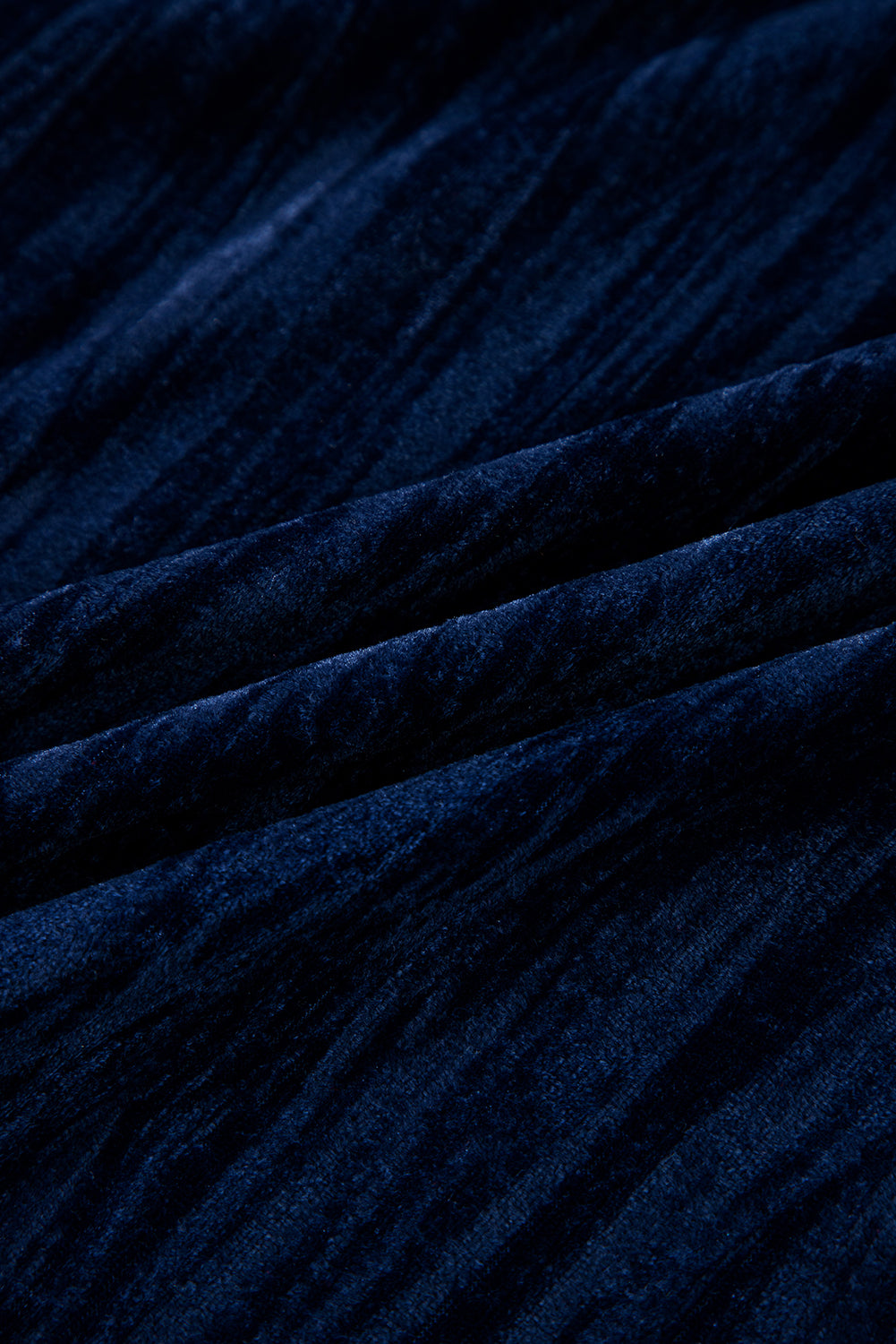 Navy Blue Velvet Ruched Bust Square Neck Short Puff Sleeve Plus Dress