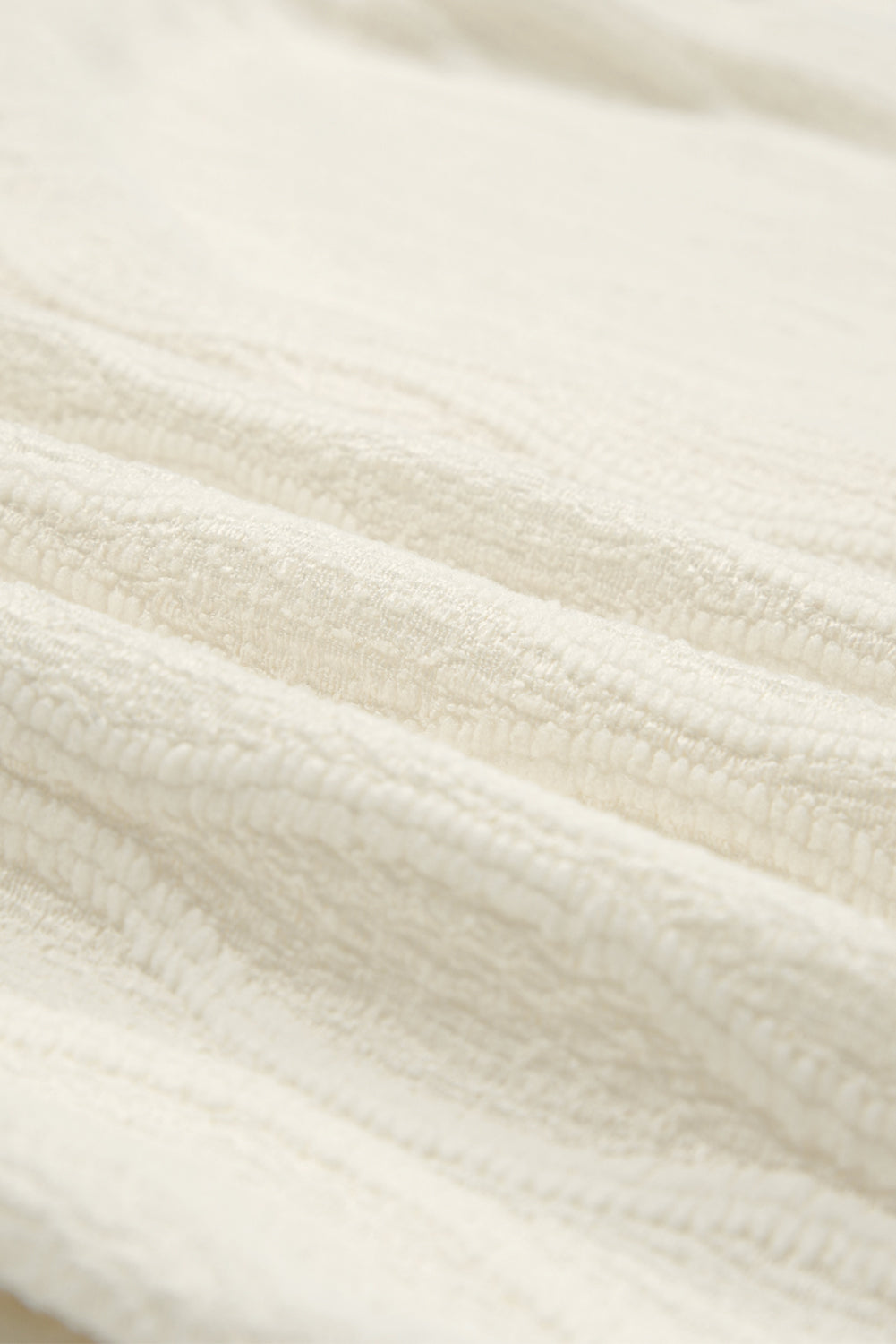 Lilac Solid Color Textured Notched Neck Puff Sleeve Blouse