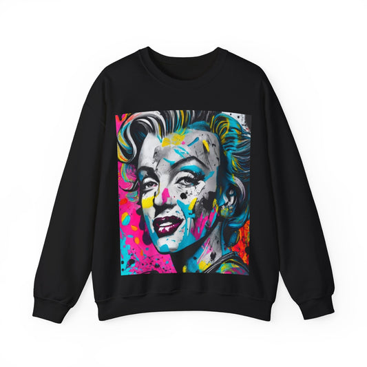 Paint Splatter Marylin Monroe Crewneck Sweatshirt