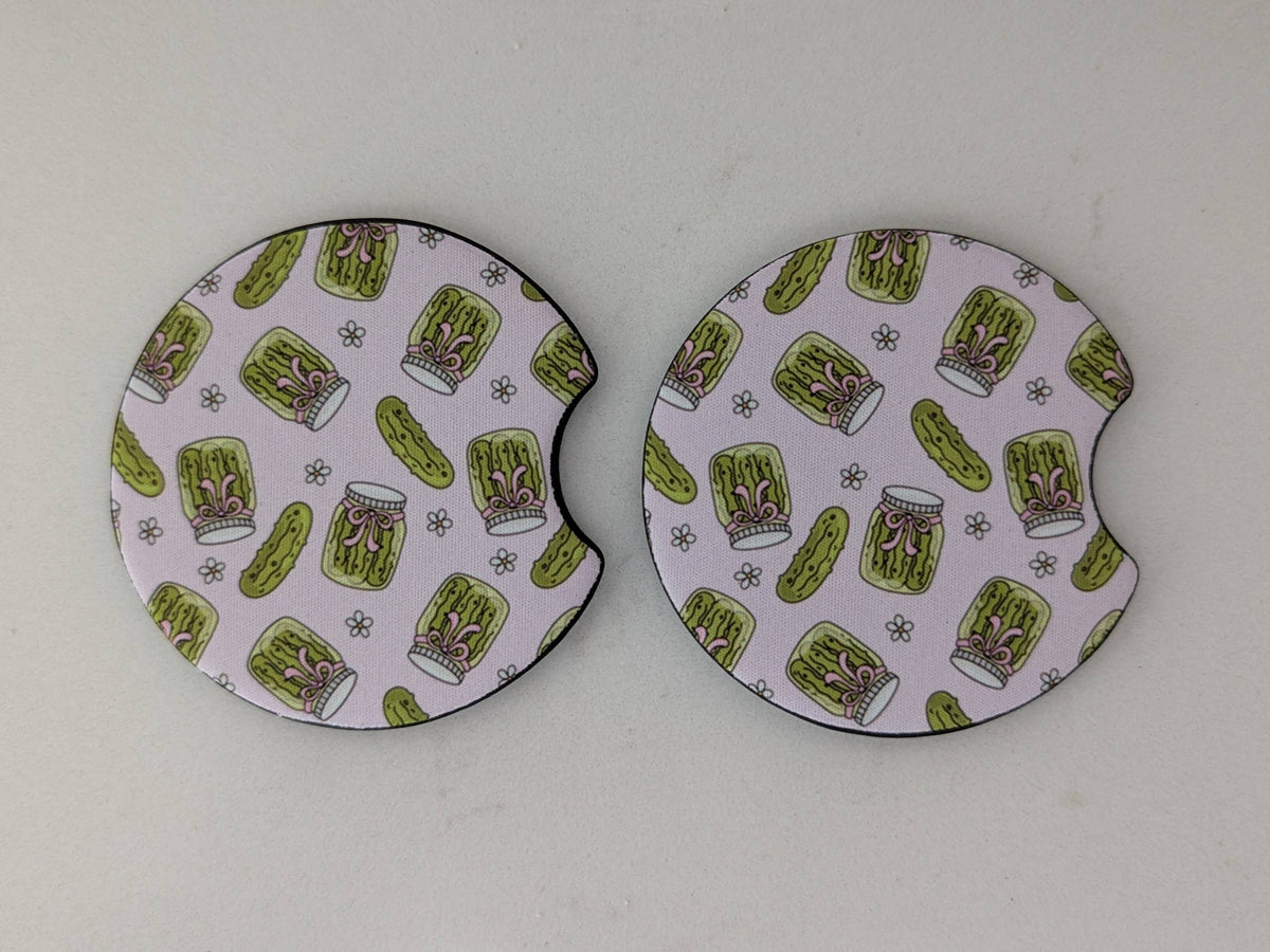 Pickle Lover Girls Coquette Car Coasters