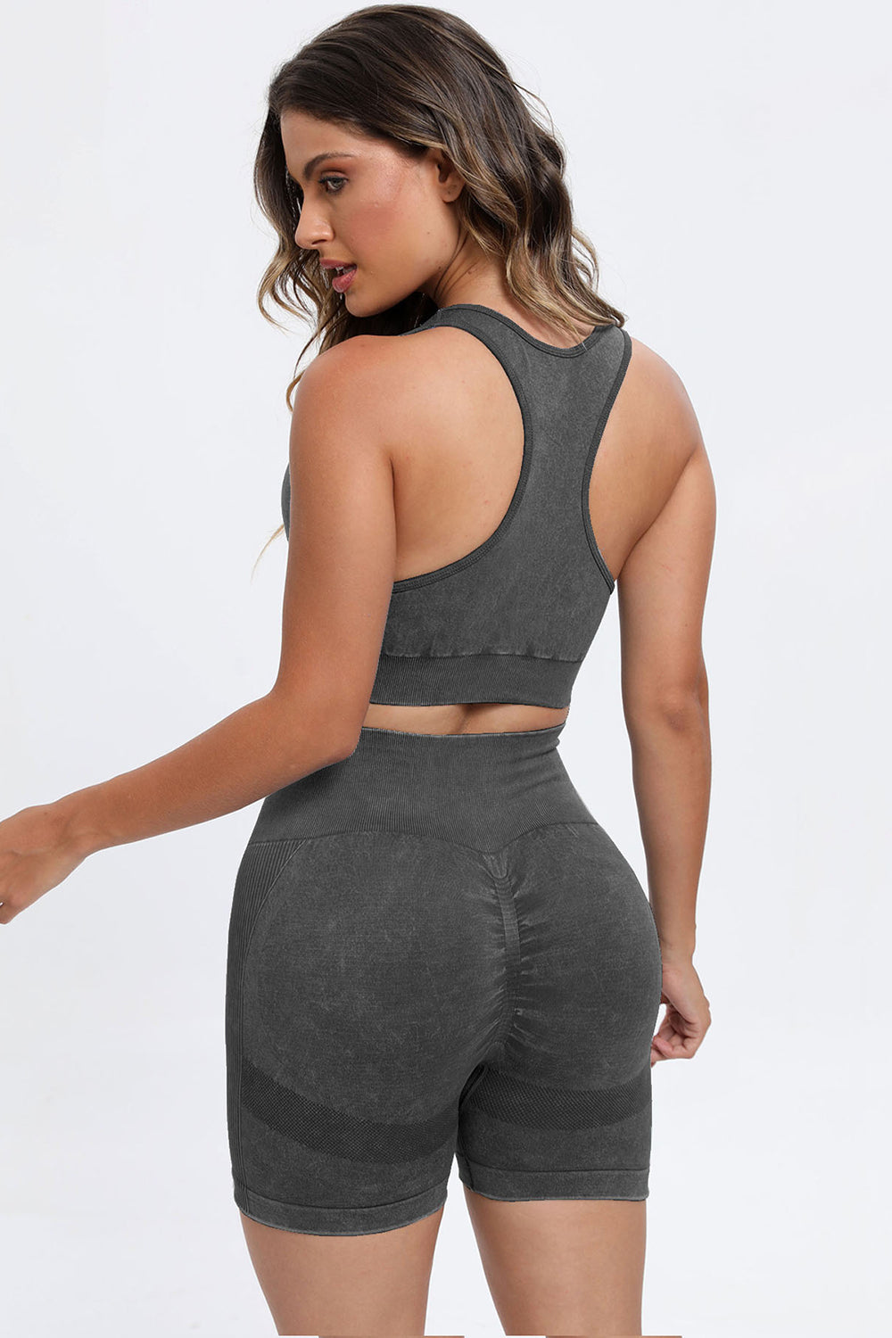 Washed 3 Piece Square Neck Wide Strap Active Set
