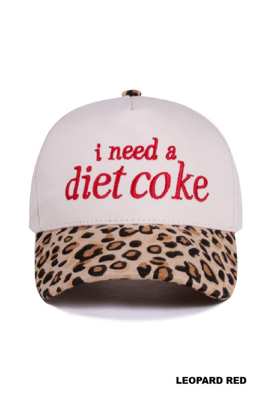 ,,,,,..1230 I Need A Diet Coke Two Tone Canvas Cotton Cap SI-28475