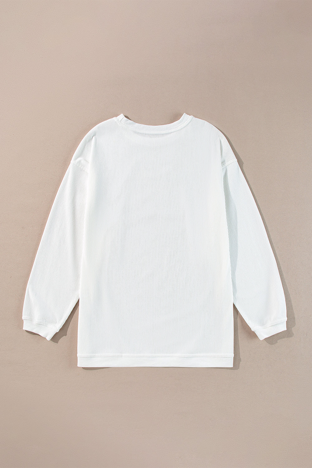 Festival Fuchsia Plain Drop Sleeve Crinkle Rib Oversized Sweatshirt