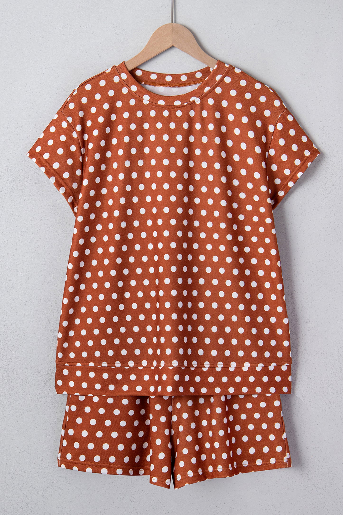Purple Polka Dot Print Short Set