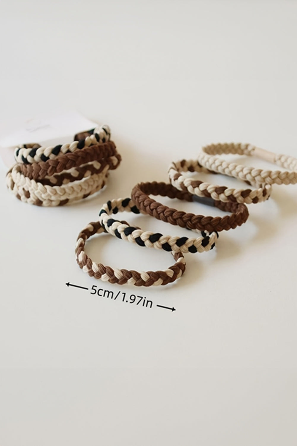 Chestnut 5Pcs Smile Face Decor Braided Hairband
