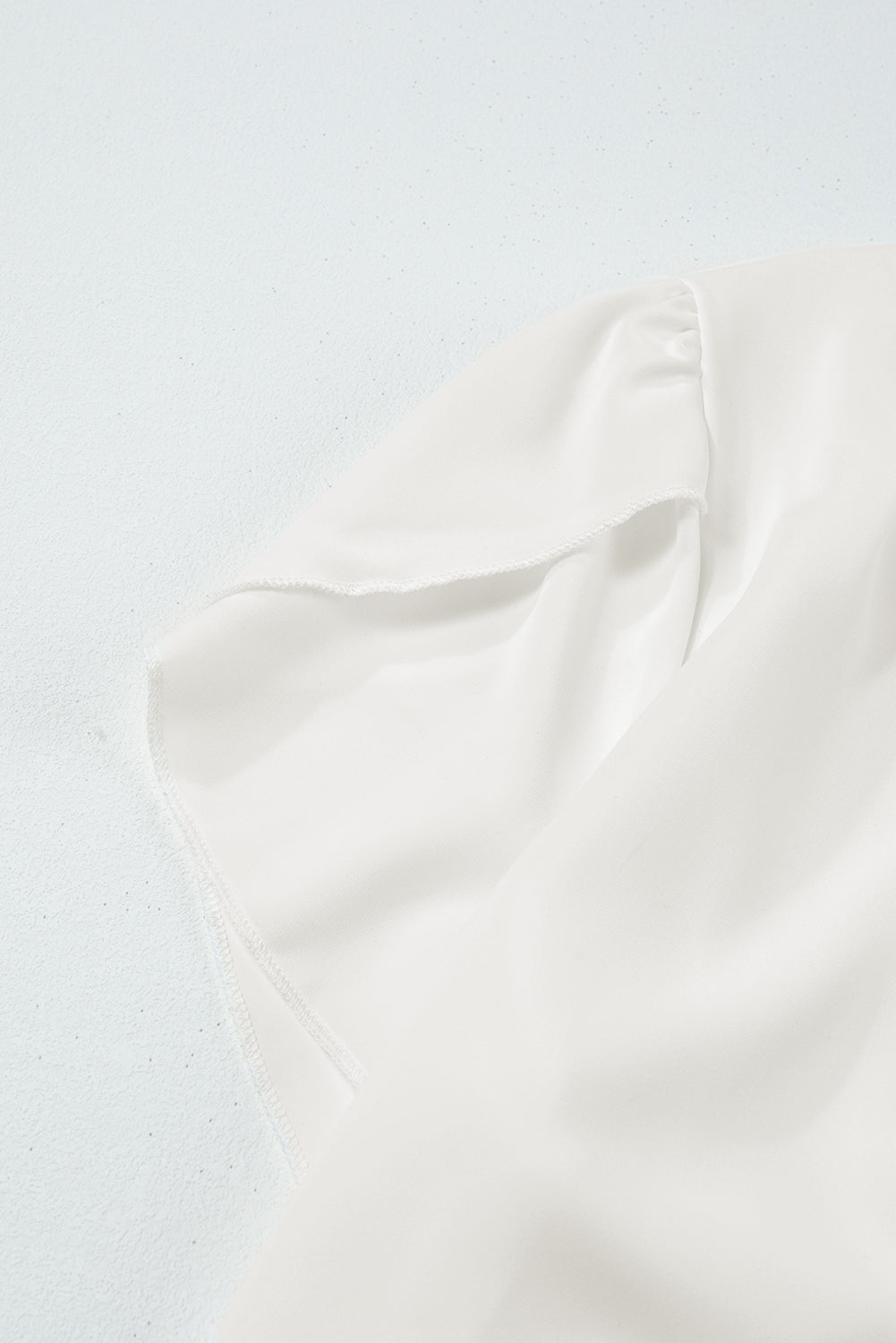 Black Button Notched Neck Petal Sleeve Blouse