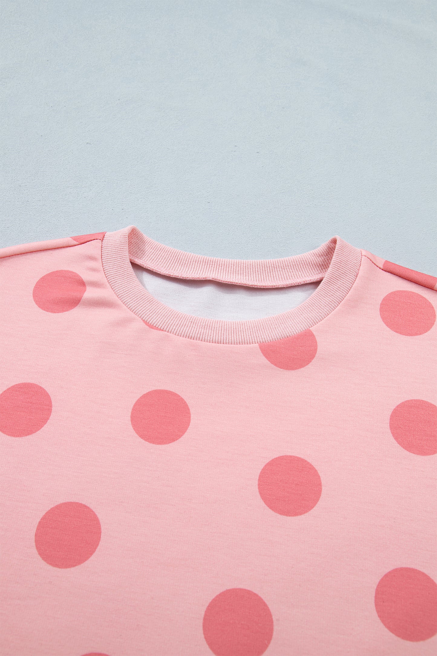 Sky Blue Polka Dot Short Sleeve Top Casual Skort 2pcs Outfit