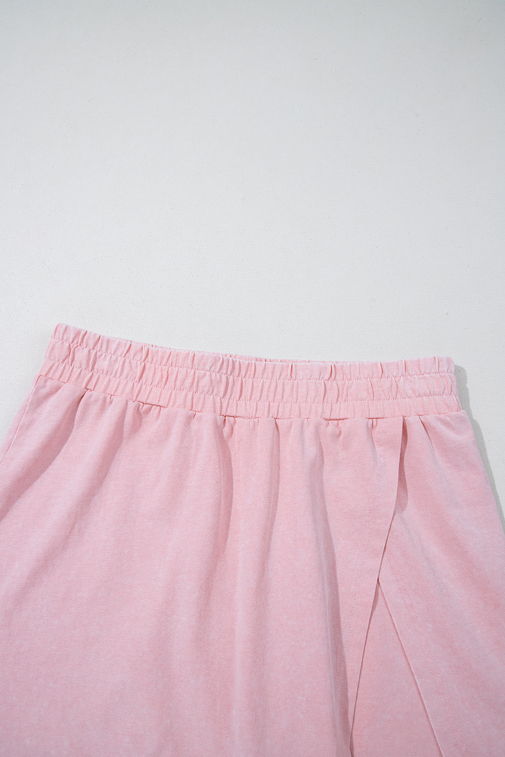 Light Pink Mineral Wash Sleeveless Top and Split Skort Set