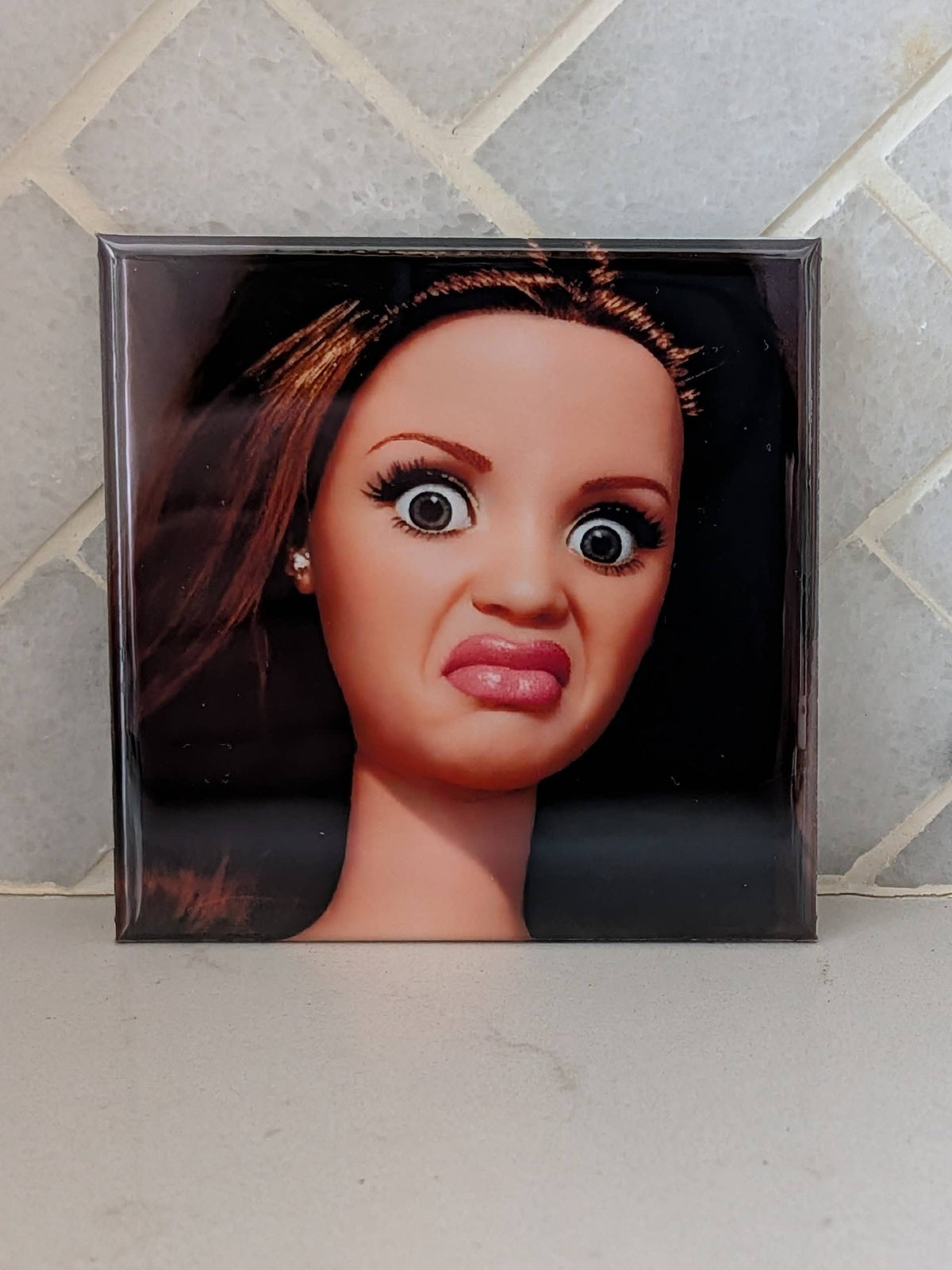Funny Doll Face Fridge Locker Magnet