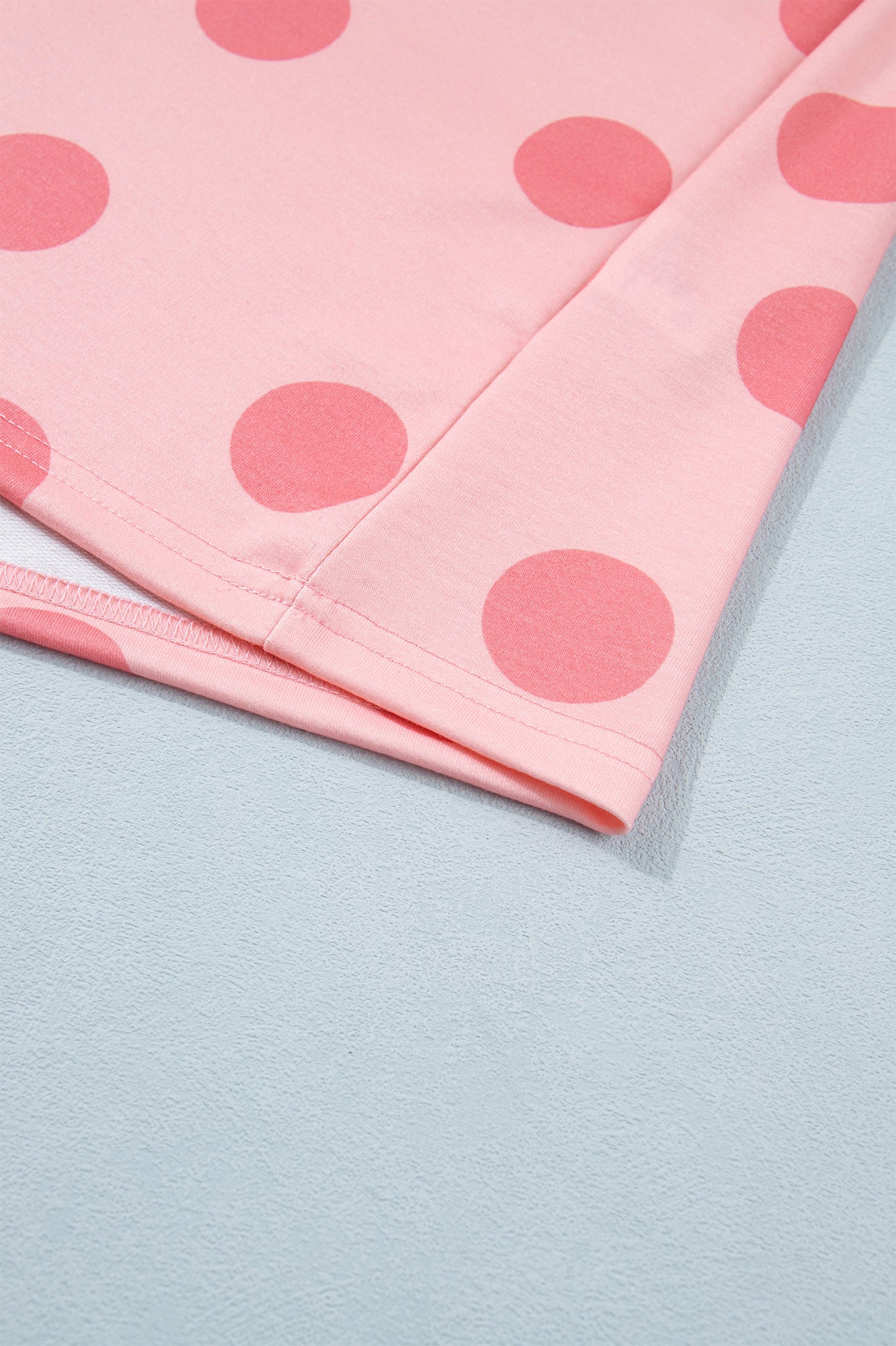 Sky Blue Polka Dot Short Sleeve Top Casual Skort 2pcs Outfit