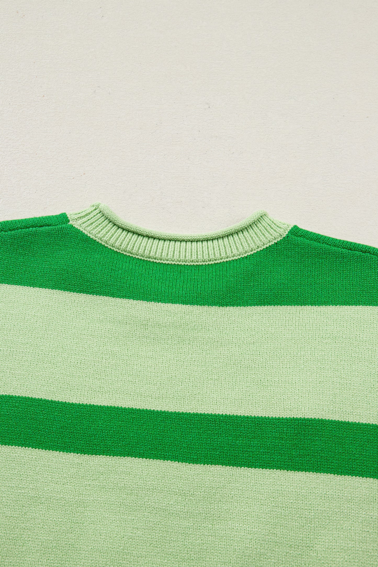 Green Stripe Oh for Lucks Sake St Patricks Day Short Sleeve Sweater