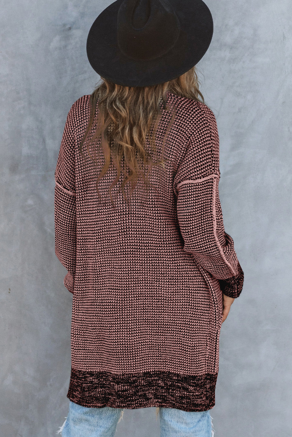 Plaid Contrast Trim Casual Knit Cardigan