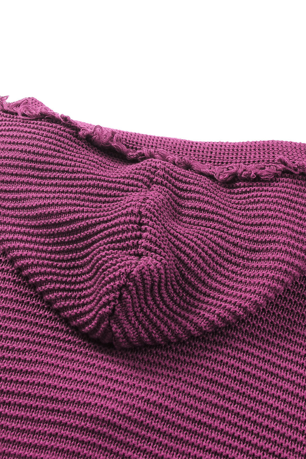 A Purple Split V Neck Pullover Hooded Sweater
