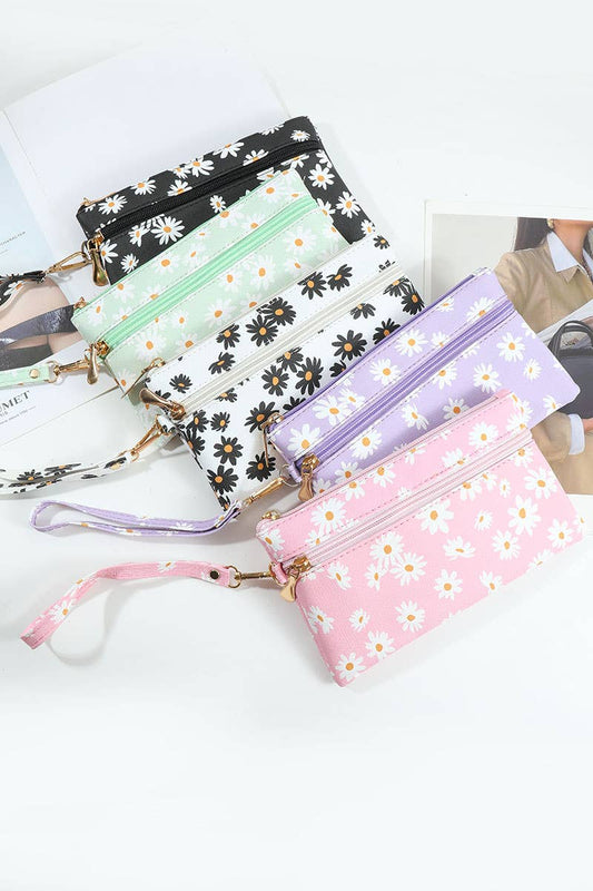 0416 Daisy Printed Wristlet Wallet Bag SI-26766