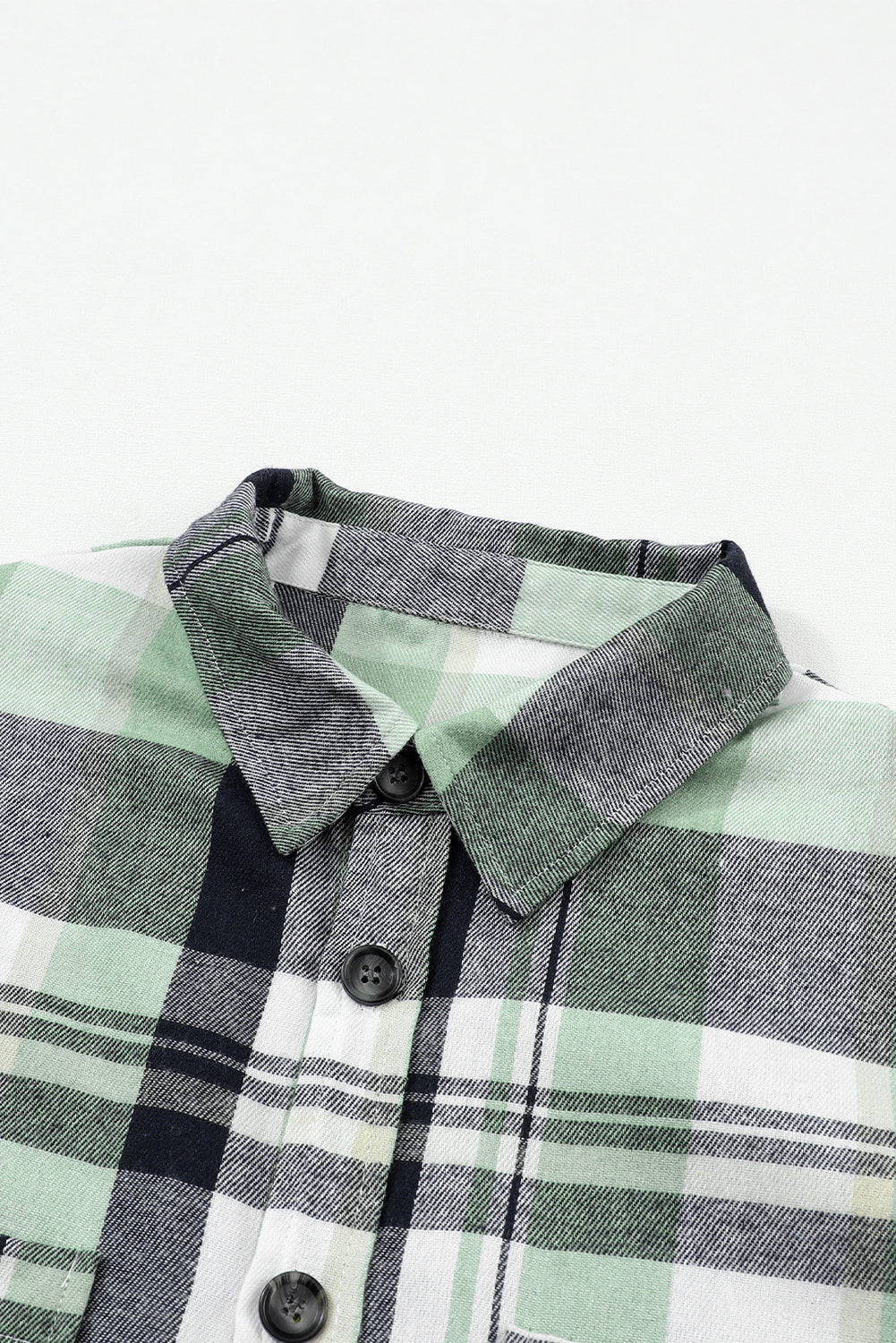 Pink Long Sleeve Collared Button Up Flannel Shacket