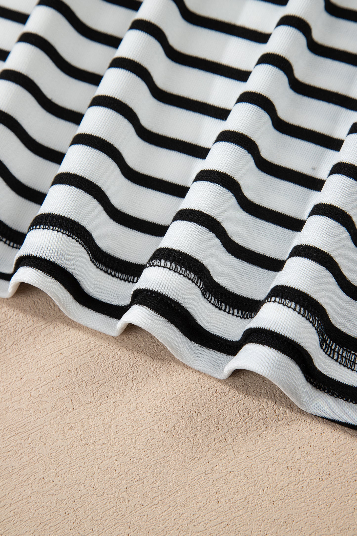 Black Stripe Half Buttons Top and Shorts Set