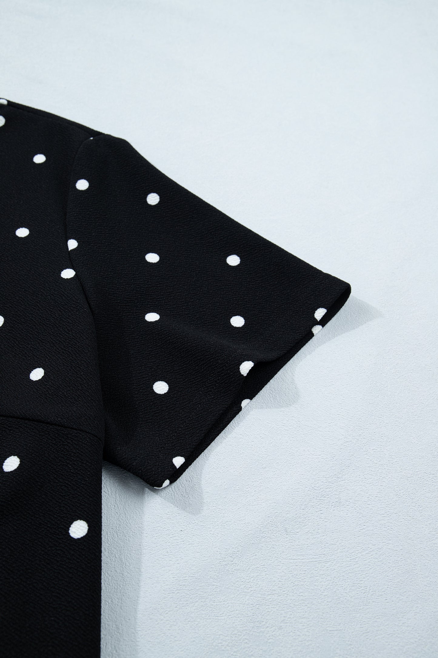 Black Plus Size Dotted Casual T Shirt