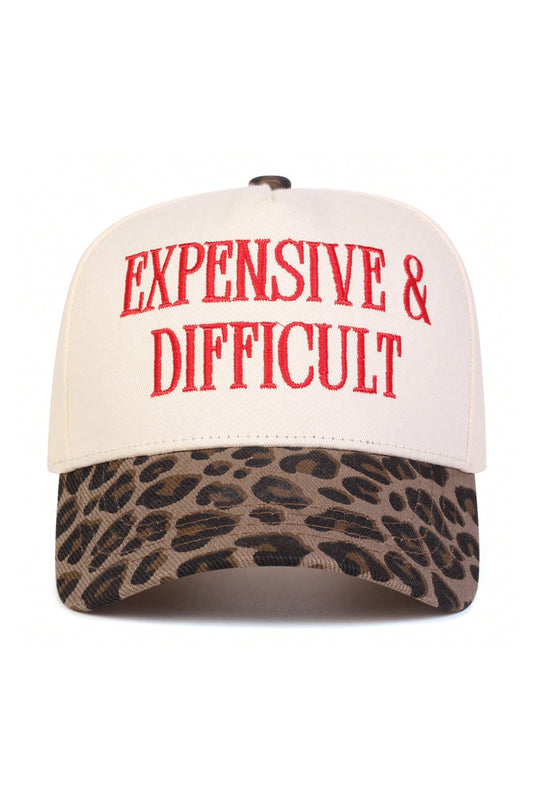 A Red Dahlia EXPENSIVE & DIFFICULT Leopard Contrast Brim Cap