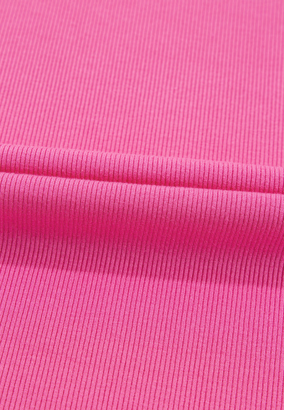 A Pearl Pink Detail Round Neck Puff Sleeve Blouse