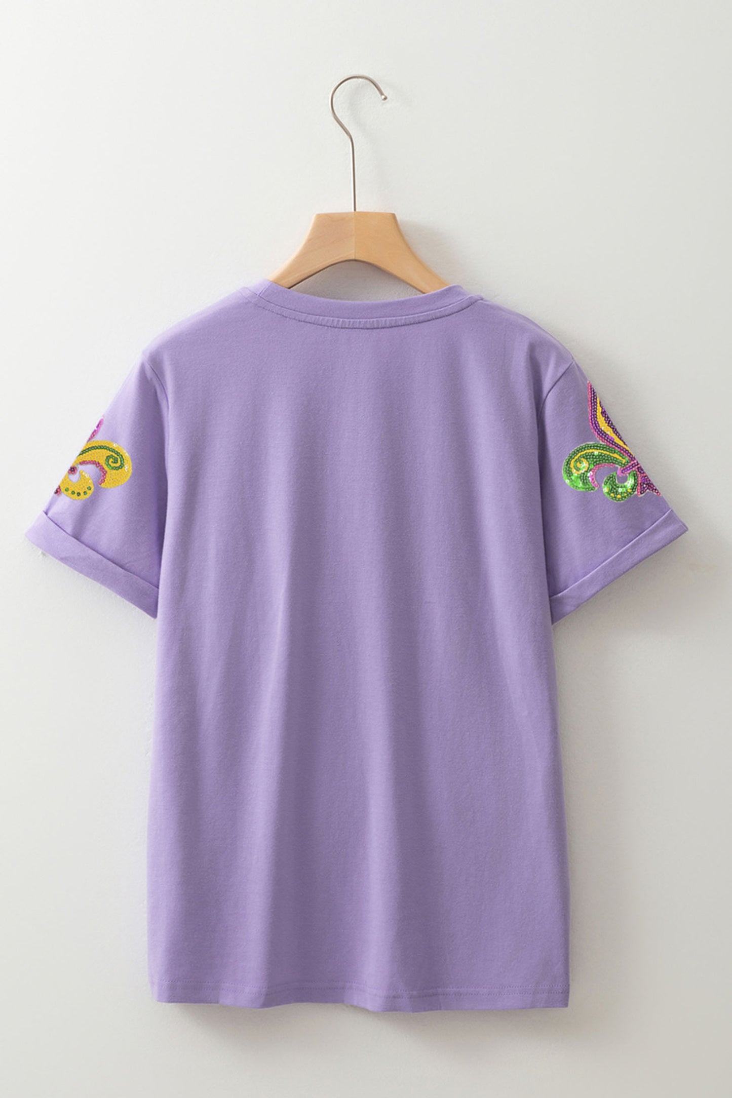 Wisteria Mardi Gras Sequined Pattern Holiday T Shirt