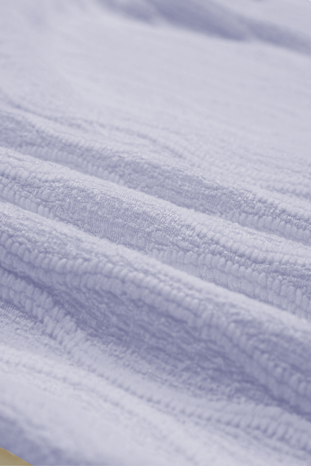 Lilac Solid Color Textured Notched Neck Puff Sleeve Blouse