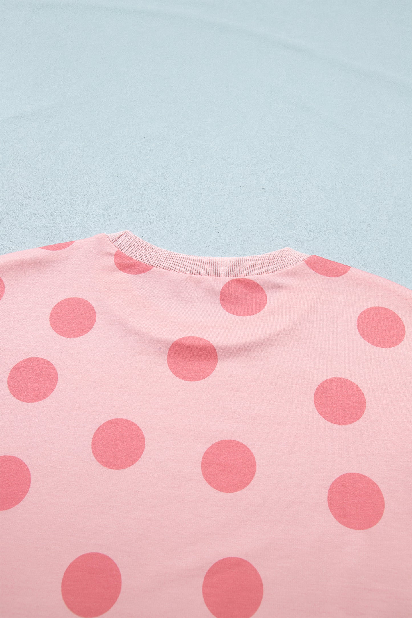 Sky Blue Polka Dot Short Sleeve Top Casual Skort 2pcs Outfit